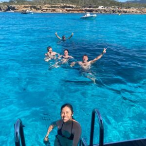 baño mar plataforma velero allende los mares